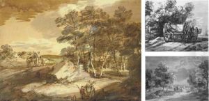 Faggot Gatherers And A Horse Drawn Cart In A Woodland
Clearing