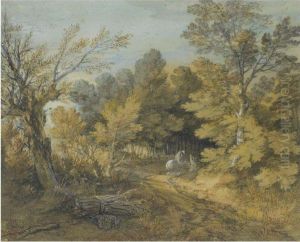 Wooded Landscape With Horseman