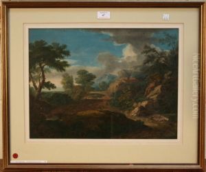 Italianate Landscape With Shepherd Driving Sheep Along A Path Near Classical Buildings by Thomas Gainsborough