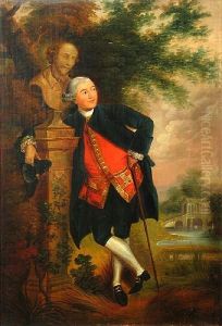 A Portrait Of David Garrick With The Bust Of Shakespeare
