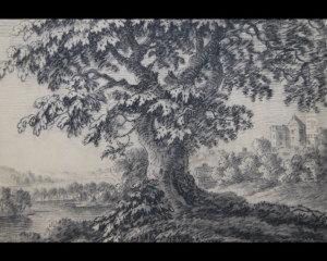 Wooded Landscape With Distant Buildings by Thomas Gainsborough