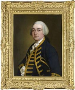 Half Length Portrait Of Christopher Griffith Jnr Of Padworth In A Blue Coat