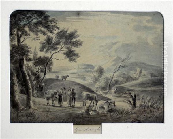 Cattle Drovers In A Landscape - view 1