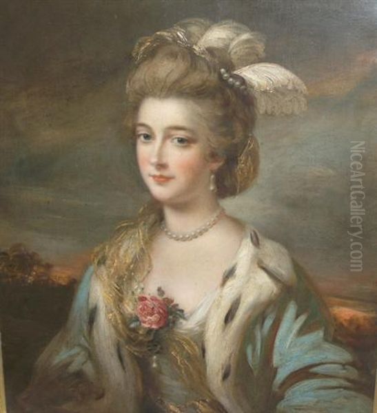 Portrait Of A Lady In Blue And Ermine - view 1