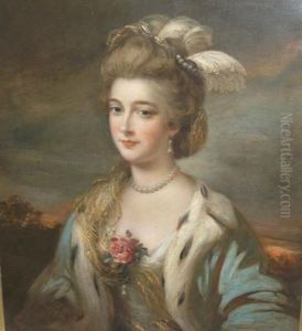 Portrait Of A Lady In Blue And Ermine by Thomas Gainsborough