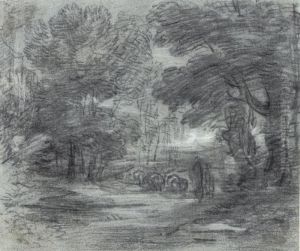 A Wooded Landscape With A Herdsman And His Flock