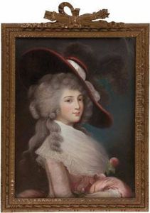 Sitzportraiteiner Jungen Dame Mit Rotem Krempenhut by Thomas Gainsborough