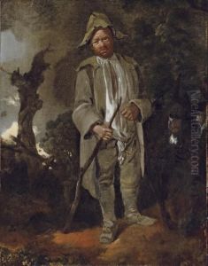 An Old Peasant With A Donkey In A Wooded Landscape by Thomas Gainsborough