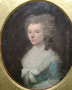 Portrait Of A Lady Standing
Half-length Turned To The Left In A Blue Dress With White Lace by Thomas Gainsborough