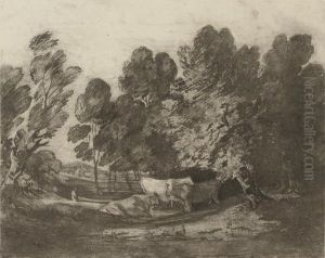 Cows In A Landscape by Thomas Gainsborough