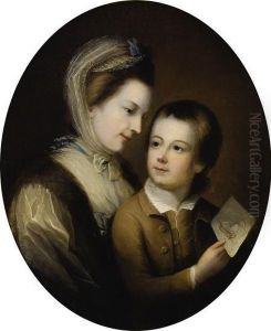 Portrait O Elizabeth Honywood And Her Son Philip by Thomas Gainsborough