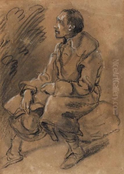 Study Of A Rustic Figure - view 1