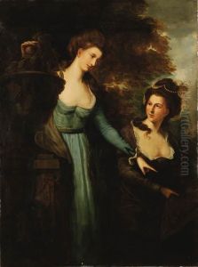 Portrait Of Alice And Martha Andrews, Three-quarter Length, In Alandscape by Thomas Gainsborough
