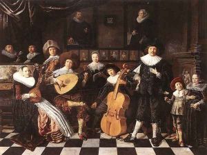 Family Making Music 1630s by Jan Miense Molenaer