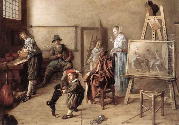 Painter in His Studio, Painting a Musical Company 1631 - view 1