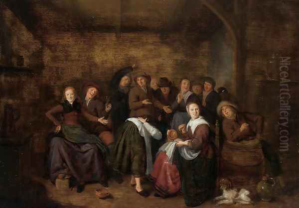 Peasants in an Inn Playing 'La Main Chaude (1) - view 1