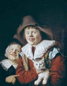 Children Playing with a Cat by Jan Miense Molenaer