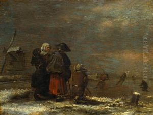 Winter Landscape with a Windmill by Jan Miense Molenaer