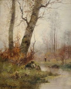 Bord De Riviere Pres De Fontainebleau by Eugene Galien-Laloue