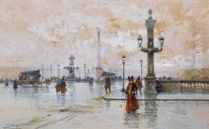 Place De La Concorde by Eugene Galien-Laloue