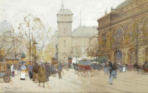 La Place Du Chatelet by Eugene Galien-Laloue