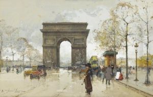 L'arc De Triomphe by Eugene Galien-Laloue