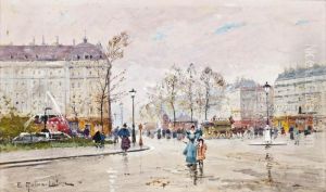 Boulevard Parisien by Eugene Galien-Laloue