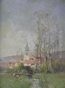 Dorfliche Landschaft (village De Campagne) by Eugene Galien-Laloue