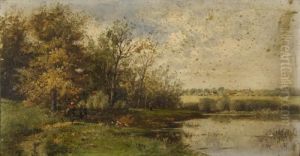 Bords De Riviere by Eugene Galien-Laloue