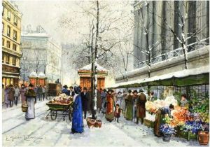 Title 'rue Madelaine' by Eugene Galien-Laloue