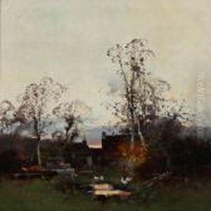 Evening Landscape by Eugene Galien-Laloue
