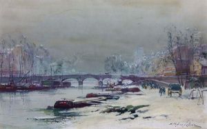 Paris, La Seine En Hiver