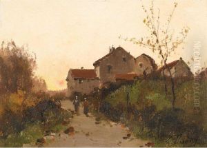 Paysage (sur Le Chemin De La Ferme) by Eugene Galien-Laloue