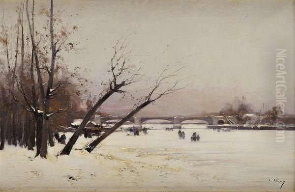 Vue De La Seine En Hiver - view 1