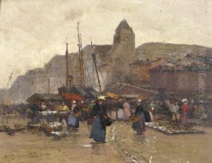 Marche Sur Le Port by Eugene Galien-Laloue