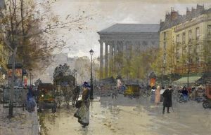 Autumn Day In Paris Near The Madeleine.