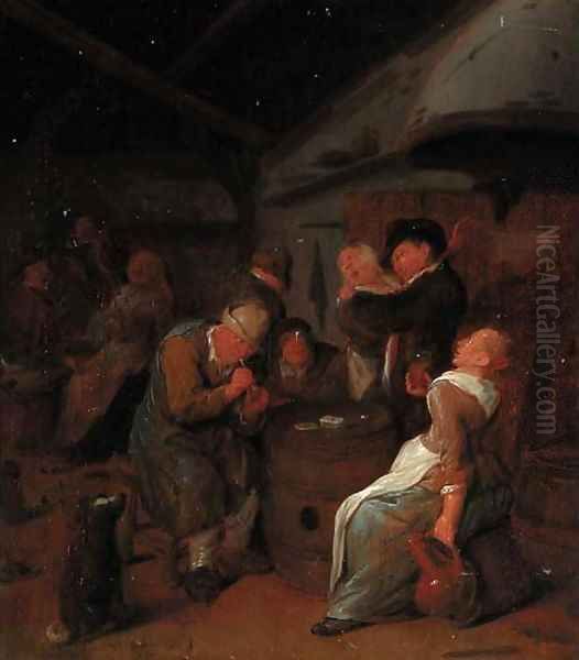 Peasants carousing in a tavern - view 1