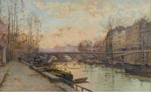 La Seine by Eugene Galien-Laloue