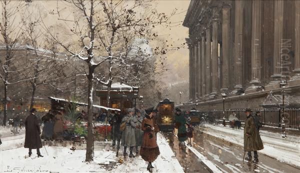 Le Marche Aux Fleurs Sous La Neige, Place De La Madeleine - view 1