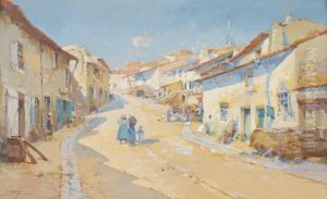Conversation Dans Une Ruelle by Eugene Galien-Laloue