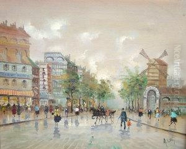 Paris Boulevard Scene - view 1