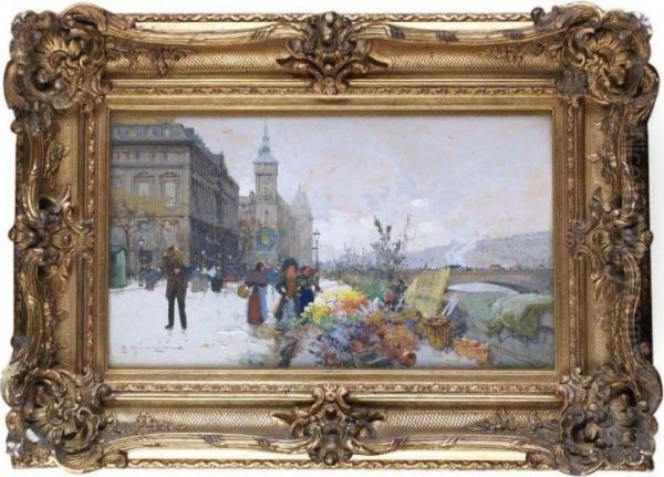 Paris,la Cite,le Marche Aux Fleurs En Hiver - view 1