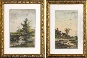 Maison Pres D'un Ruisseau by Eugene Galien-Laloue