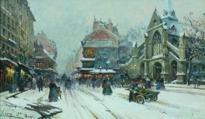 La Place Saint Medard by Eugene Galien-Laloue