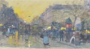 On A Paris Street by Eugene Galien-Laloue