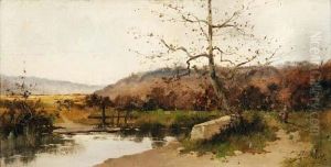 Landschaft Mit Bauerin by Eugene Galien-Laloue