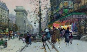 La Porte Saint Martin by Eugene Galien-Laloue