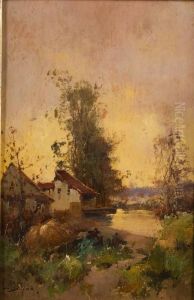 Ferme Au Bord De L""etang by Eugene Galien-Laloue