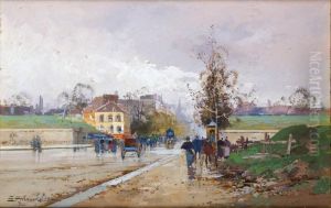 Paris, Les Fortifications A La Porte De Chtillon by Eugene Galien-Laloue