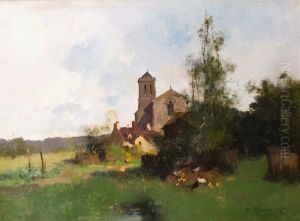 L""eglise Du Village by Eugene Galien-Laloue